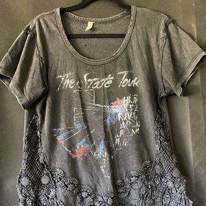 Free People Faded Lace Sweatshirt - TEXAS